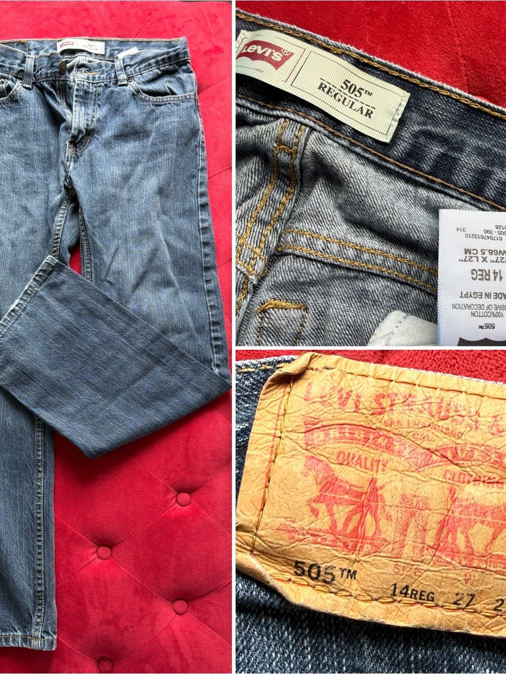 Levi’s 505 regular fit girls size 14 blue jeans.